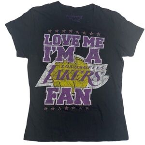 Los Angeles Lakers vintage black and purple black shirt sleeve t shirt